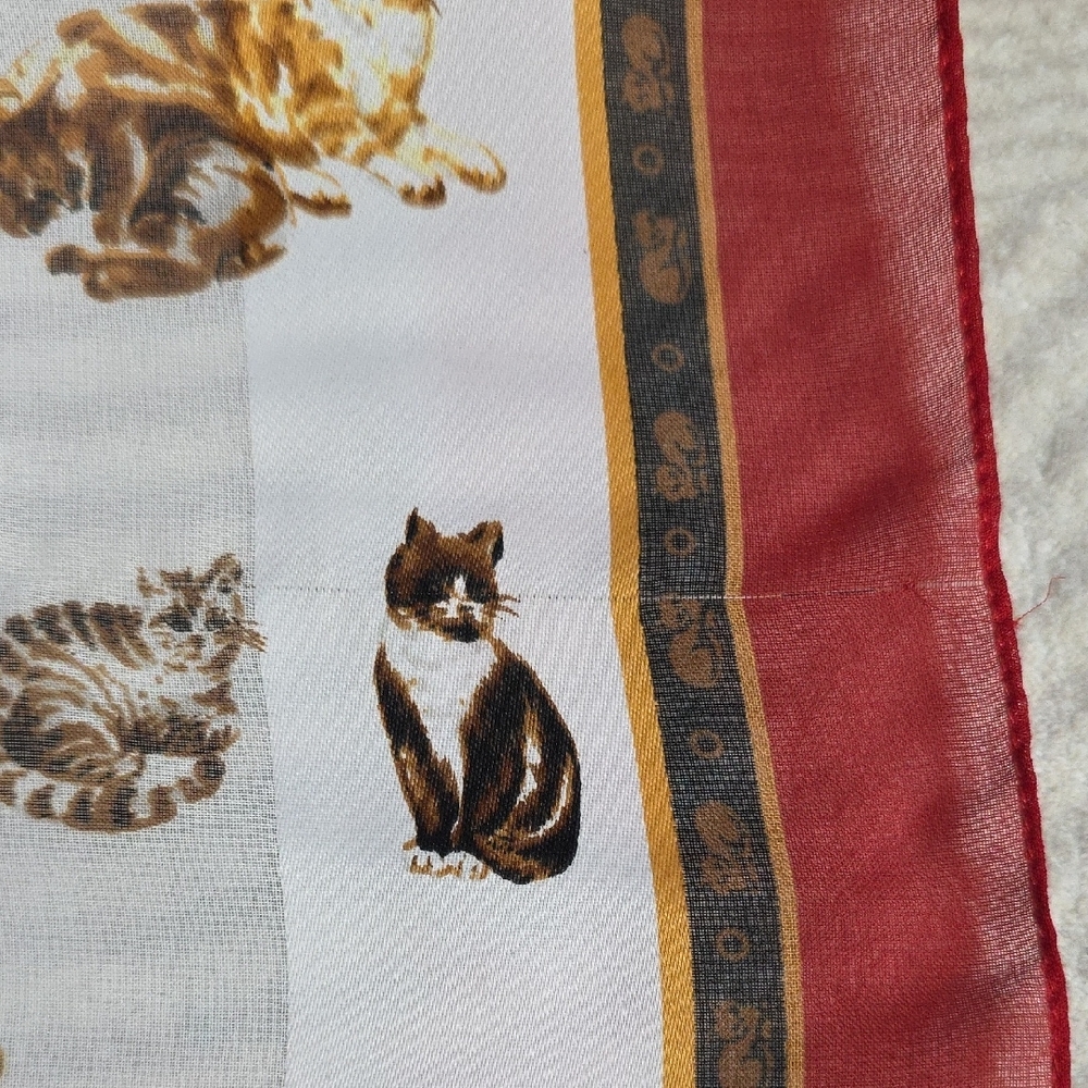 Vintage Multi-Cat Print Rectangular Scarf - image 7